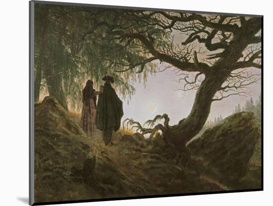 A Man and Woman Contemplating Moon-Caspar David Friedrich-Mounted Giclee Print