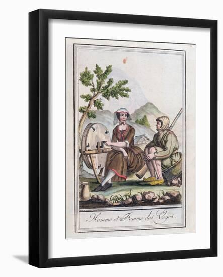 A Man and Woman from the Vosges, from the 'Encyclopedie Des Voyages', 1796-Jacques Grasset de Saint-Sauveur-Framed Giclee Print