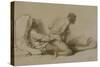 A Man and Woman Making Love, Plate I of "Liebe," 1901-Mihaly von Zichy-Stretched Canvas
