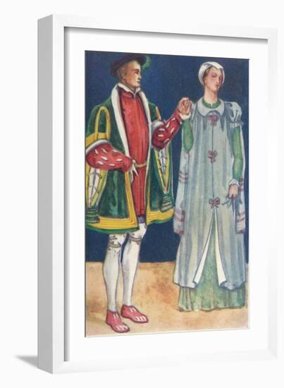 'A Man and Woman of The Time of Edward VI', 1907-Dion Clayton Calthrop-Framed Giclee Print