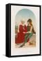 A Man and Woman Sitting Together-null-Framed Stretched Canvas