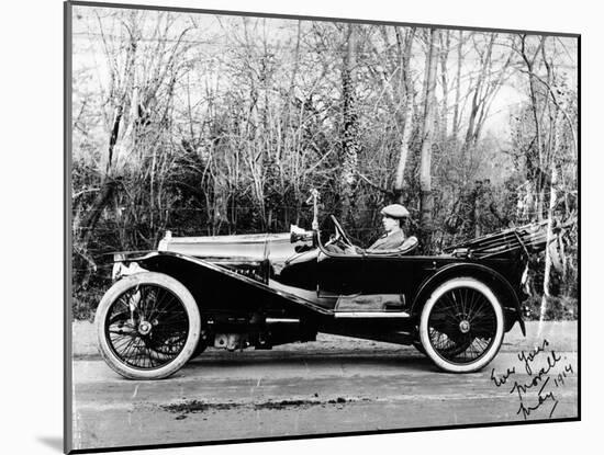 A Man at the Wheel of a Hispano-Suiza Alfonso XIII, 1914-null-Mounted Photographic Print