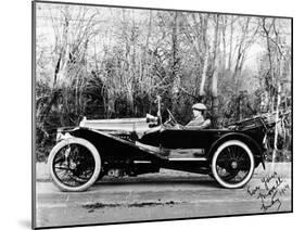 A Man at the Wheel of a Hispano-Suiza Alfonso XIII, 1914-null-Mounted Photographic Print