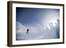 A Man Backcountry Skiing on Mt. Tumalo, Oregon Cascades-Bennett Barthelemy-Framed Photographic Print