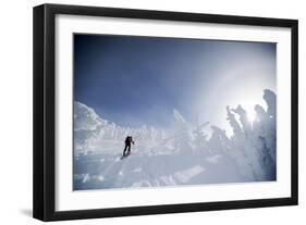 A Man Backcountry Skiing on Mt. Tumalo, Oregon Cascades-Bennett Barthelemy-Framed Photographic Print