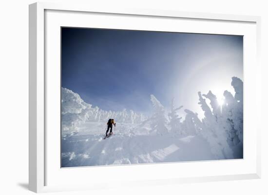 A Man Backcountry Skiing on Mt. Tumalo, Oregon Cascades-Bennett Barthelemy-Framed Photographic Print