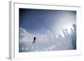 A Man Backcountry Skiing on Mt. Tumalo, Oregon Cascades-Bennett Barthelemy-Framed Photographic Print