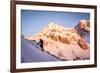 A Man Boots His Way Up West Hourglass Couloir on Nez Perce, Grand Teton, Wyoming-Louis Arevalo-Framed Photographic Print