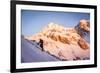 A Man Boots His Way Up West Hourglass Couloir on Nez Perce, Grand Teton, Wyoming-Louis Arevalo-Framed Photographic Print