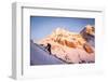 A Man Boots His Way Up West Hourglass Couloir on Nez Perce, Grand Teton, Wyoming-Louis Arevalo-Framed Photographic Print