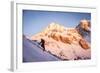 A Man Boots His Way Up West Hourglass Couloir on Nez Perce, Grand Teton, Wyoming-Louis Arevalo-Framed Photographic Print