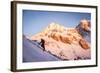 A Man Boots His Way Up West Hourglass Couloir on Nez Perce, Grand Teton, Wyoming-Louis Arevalo-Framed Photographic Print