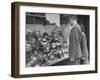 A Man Browsing in a Butcher Shop-null-Framed Photographic Print