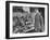 A Man Browsing in a Butcher Shop-null-Framed Photographic Print