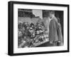 A Man Browsing in a Butcher Shop-null-Framed Photographic Print