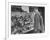 A Man Browsing in a Butcher Shop-null-Framed Photographic Print