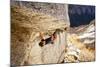 A Man Climbs Center Trinity, 5.13A, Little Cottonwood Canyon, Utah-Louis Arevalo-Mounted Photographic Print
