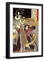 A Man Confronted with an Apparition of the Fox Goddess-Kuniyoshi Utagawa-Framed Giclee Print