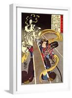 A Man Confronted with an Apparition of the Fox Goddess-Kuniyoshi Utagawa-Framed Giclee Print