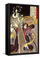 A Man Confronted with an Apparition of the Fox Goddess-Kuniyoshi Utagawa-Framed Stretched Canvas