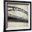 A Man Crossing a Bridge on a Raining Day-Trigger Image-Framed Photographic Print