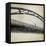 A Man Crossing a Bridge on a Raining Day-Trigger Image-Framed Stretched Canvas