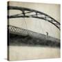 A Man Crossing a Bridge on a Raining Day-Trigger Image-Stretched Canvas