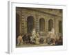 A Man Drawing Antiques in Front of the Petite Galerie of the Louvre, 1781-Hubert Robert-Framed Giclee Print