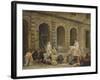 A Man Drawing Antiques in Front of the Petite Galerie of the Louvre, 1781-Hubert Robert-Framed Giclee Print