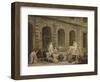 A Man Drawing Antiques in Front of the Petite Galerie of the Louvre, 1781-Hubert Robert-Framed Giclee Print