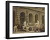 A Man Drawing Antiques in Front of the Petite Galerie of the Louvre, 1781-Hubert Robert-Framed Giclee Print