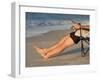 A Man Fishes from His Deck Chair in Platypus Bay on Fraser Island's West Coast, Australia-Andrew Watson-Framed Photographic Print
