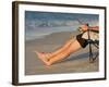 A Man Fishes from His Deck Chair in Platypus Bay on Fraser Island's West Coast, Australia-Andrew Watson-Framed Photographic Print