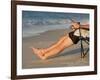 A Man Fishes from His Deck Chair in Platypus Bay on Fraser Island's West Coast, Australia-Andrew Watson-Framed Photographic Print