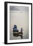 A Man Fishing on Phewa Tal (Phewa Lake), Pokhara, Nepal, Asia-Andrew Taylor-Framed Photographic Print