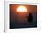 A Man Icefishes on the Frozen Finnish Gulf at Sunset Outside St.Petersburg-null-Framed Photographic Print