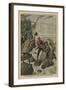 A Man in a Barrel Crossing the Niagara Falls-French School-Framed Giclee Print