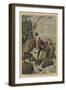A Man in a Barrel Crossing the Niagara Falls-French School-Framed Giclee Print