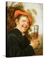 A Man in a Landscape, Raising a Beer Glass-Petrus Staverenus-Stretched Canvas