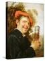 A Man in a Landscape, Raising a Beer Glass-Petrus Staverenus-Stretched Canvas