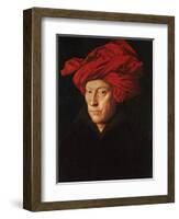 A Man in a Red Turban (Self-Portrait of Jan Van Eyck), 1433-Jan van Eyck-Framed Giclee Print