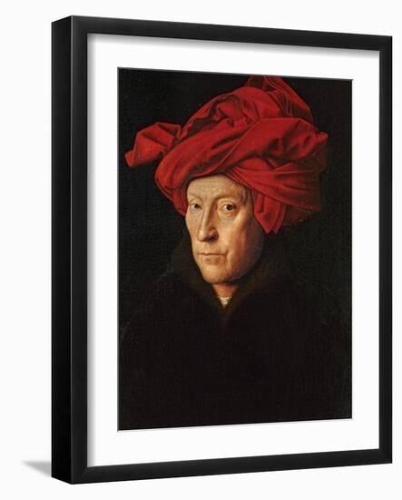 A Man in a Red Turban (Self-Portrait of Jan Van Eyck), 1433-Jan van Eyck-Framed Giclee Print