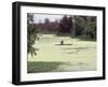 A Man in a Row Boat Drifts on the Louisiana Bayou-null-Framed Photographic Print