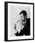 A Man in a Suit Lights His Cigar with a One Pound Note-null-Framed Photographic Print