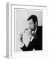 A Man in a Suit Lights His Cigar with a One Pound Note-null-Framed Photographic Print