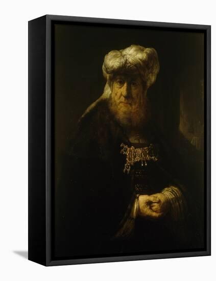 A Man in Oriental Costume-Rembrandt van Rijn-Framed Stretched Canvas