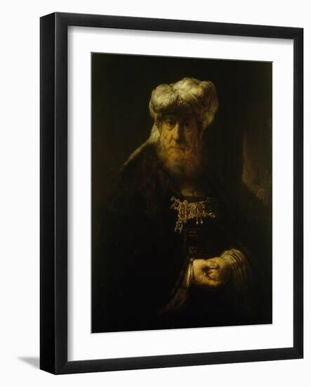 A Man in Oriental Costume-Rembrandt van Rijn-Framed Giclee Print