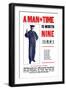 A Man in Time is Worth Nine, U.S. Navy, c.1917-null-Framed Art Print