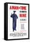 A Man in Time is Worth Nine, U.S. Navy, c.1917-null-Framed Stretched Canvas