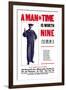 A Man in Time is Worth Nine, U.S. Navy, c.1917-null-Framed Art Print